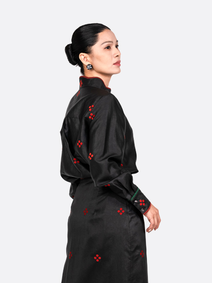 玄端乙米布2025女士长袖香云纱国风禅意上衣XYS250907